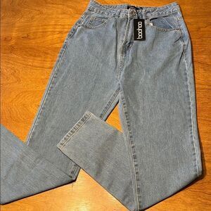 Boohoo Tall Basics High Waisted Mom Jeans US 4
